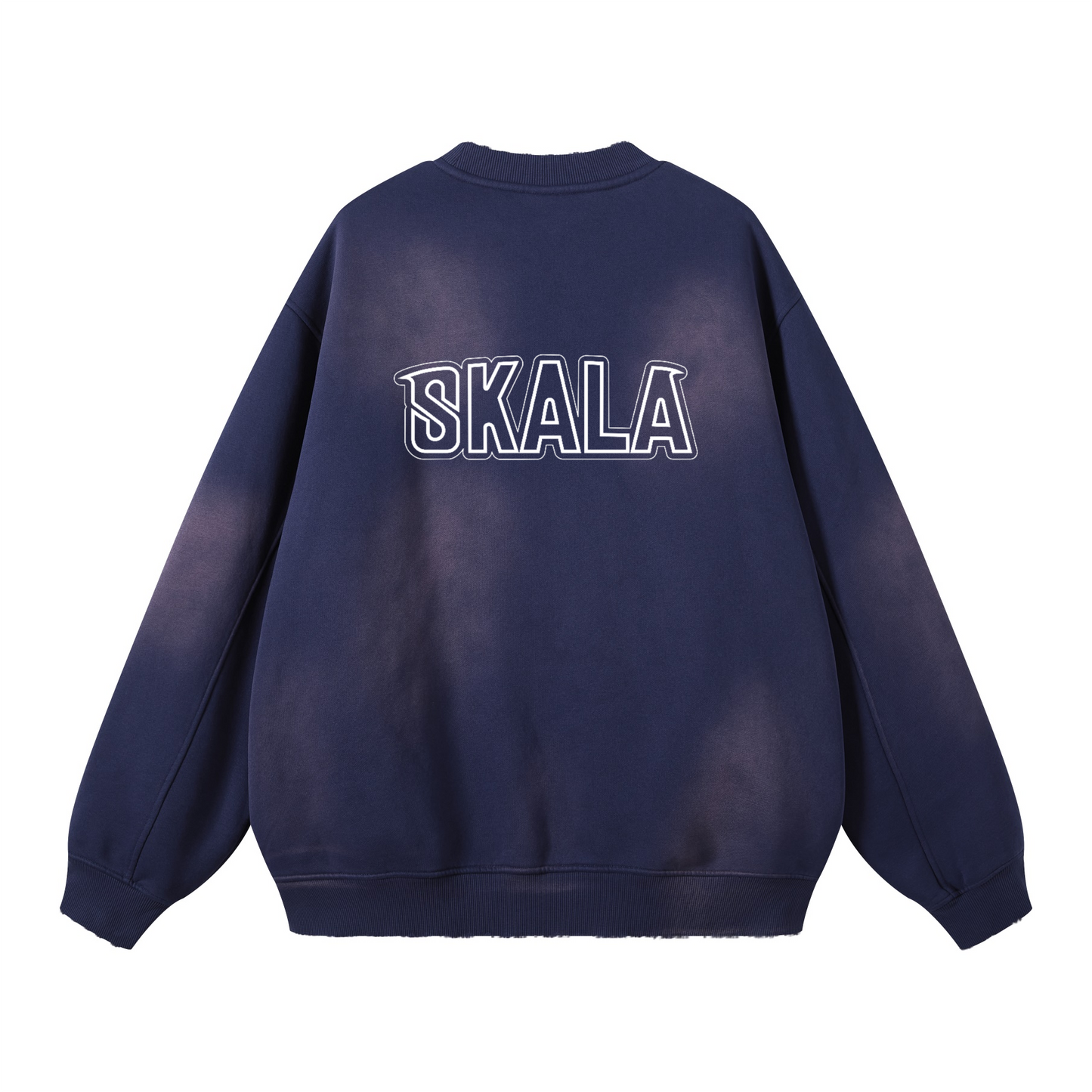 Round Neck Washed Distressed Ombre Heavyweight Sweatshirt(440GSM)