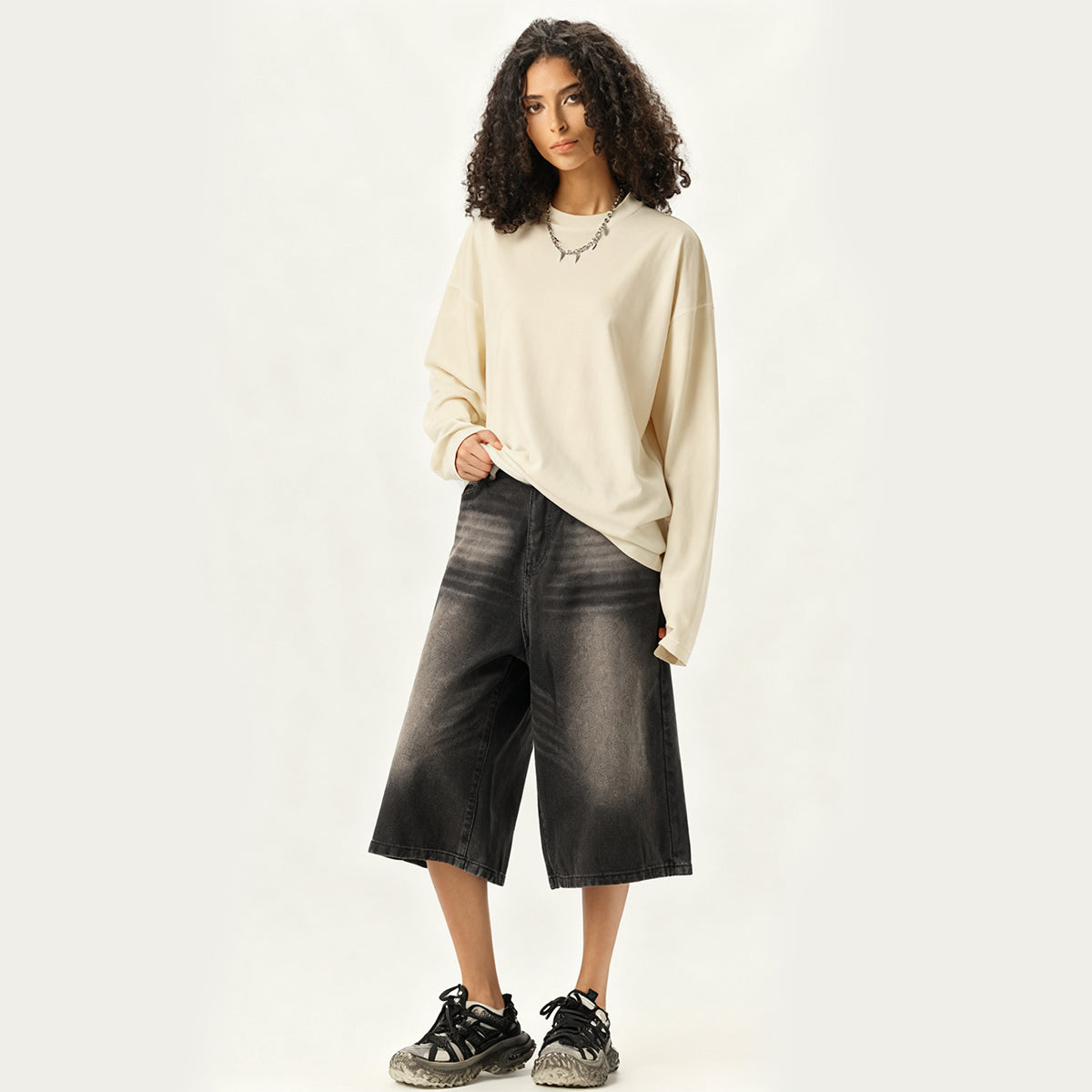 Unisex 100% Cotton Solid Color Long Sleeve T-shirt