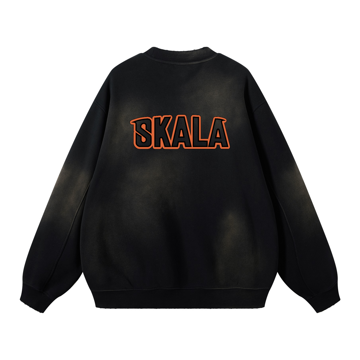 Round Neck Washed Distressed Ombre Heavyweight Sweatshirt(440GSM)