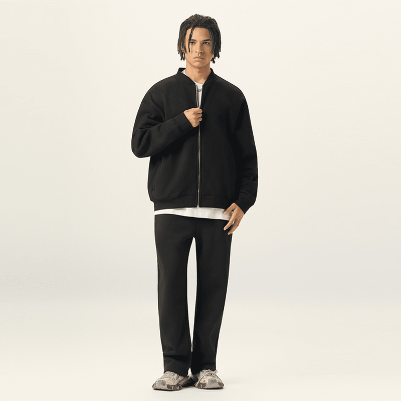 unisex fleece zip-up baseball jacket