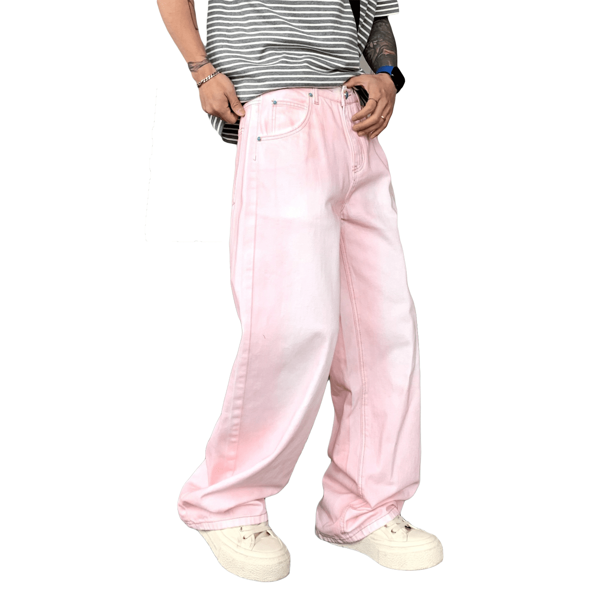 Loose-Fit Straight-Leg Washed Denim Jeans for Comfort