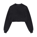 Cropped Oversized Washed Sweatshirt with Premium Cotton