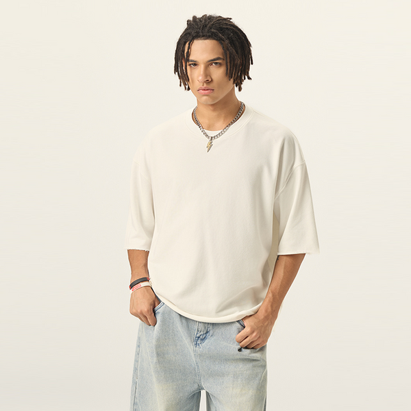 Mens Cropped Terry T-shirt