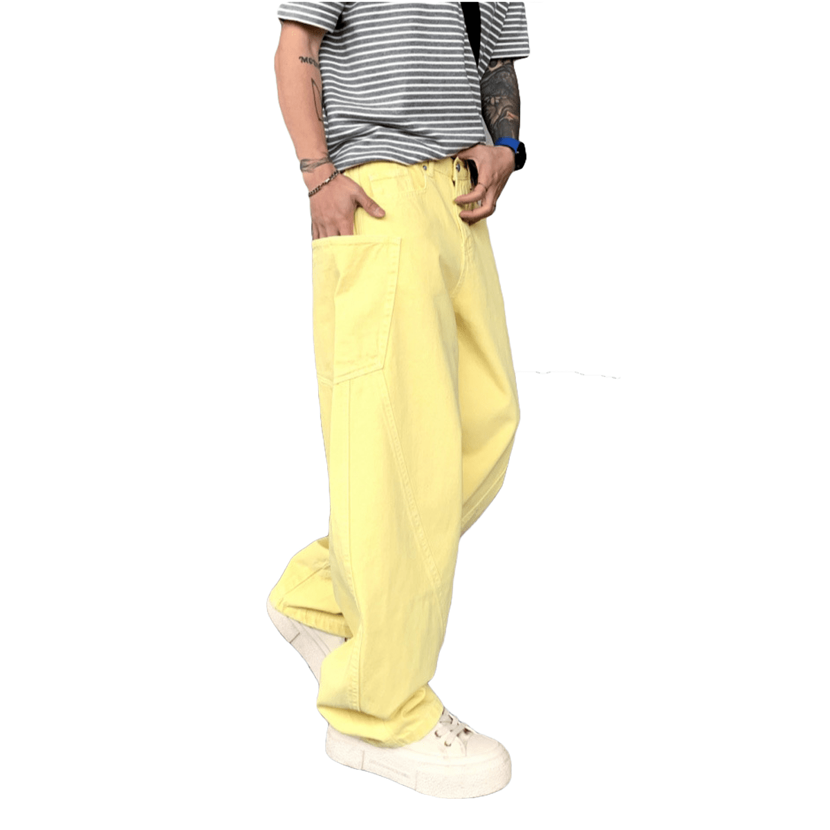 Unisex Loose Fit Straight-Leg Jeans with Vintage Washed Finish