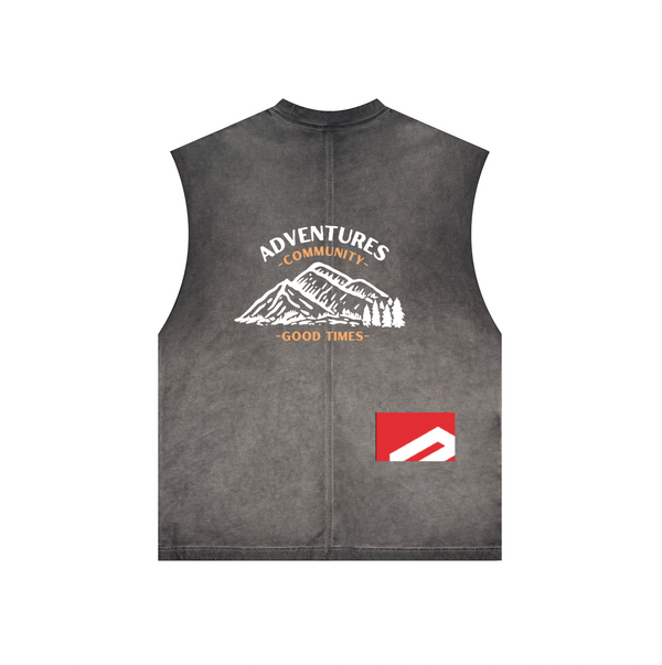 Washed Crew Neck Tank Top(250GSM)