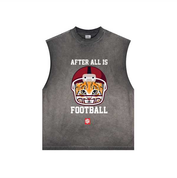 Washed Crew Neck Tank Top(250GSM)