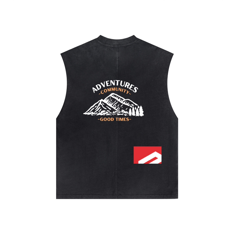 Washed Crew Neck Tank Top(250GSM)