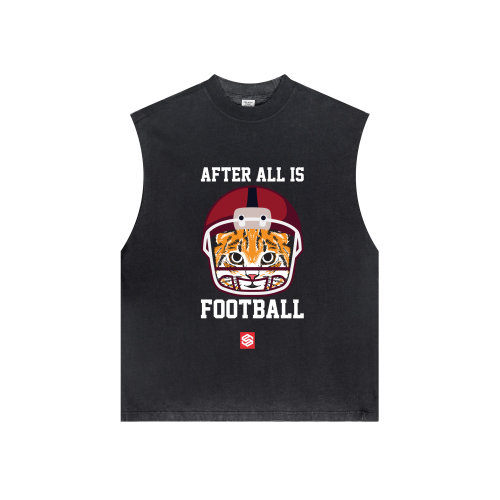 Washed Crew Neck Tank Top(250GSM)
