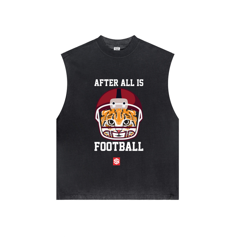 Washed Crew Neck Tank Top(250GSM)