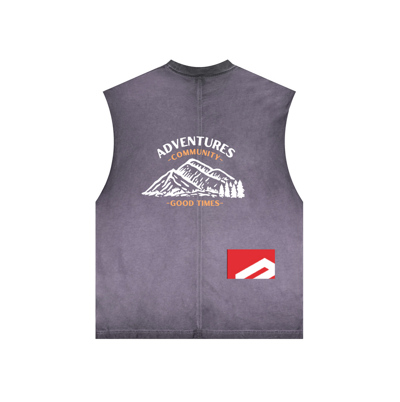 Washed Crew Neck Tank Top(250GSM)