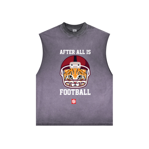Washed Crew Neck Tank Top(250GSM)