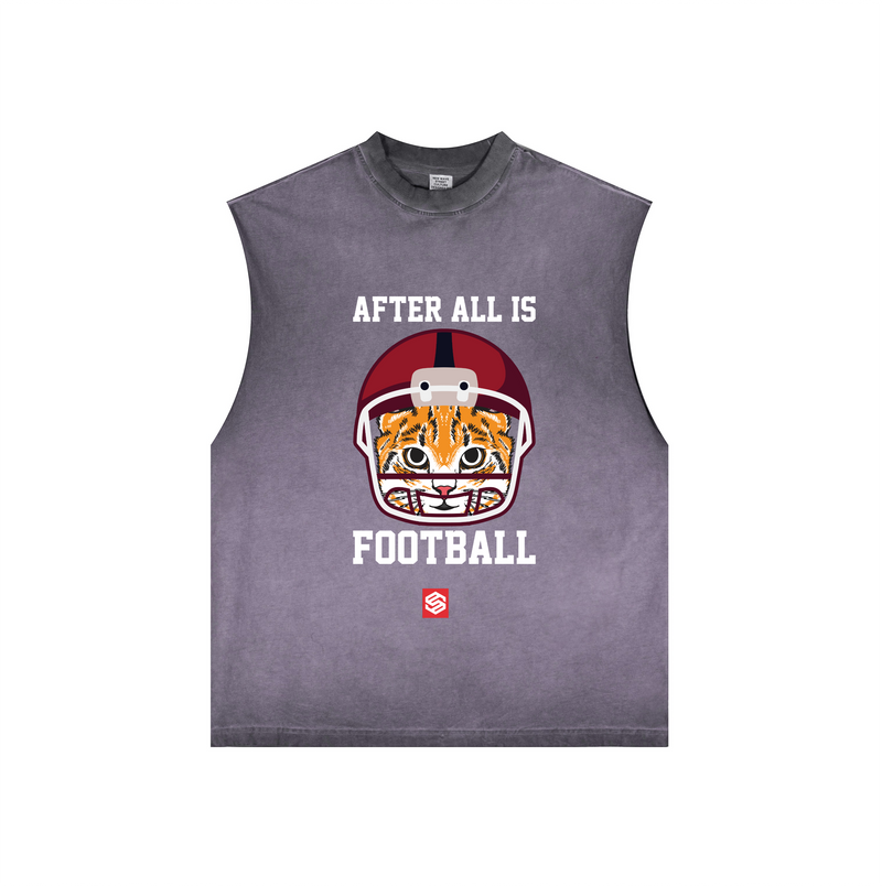 Washed Crew Neck Tank Top(250GSM)