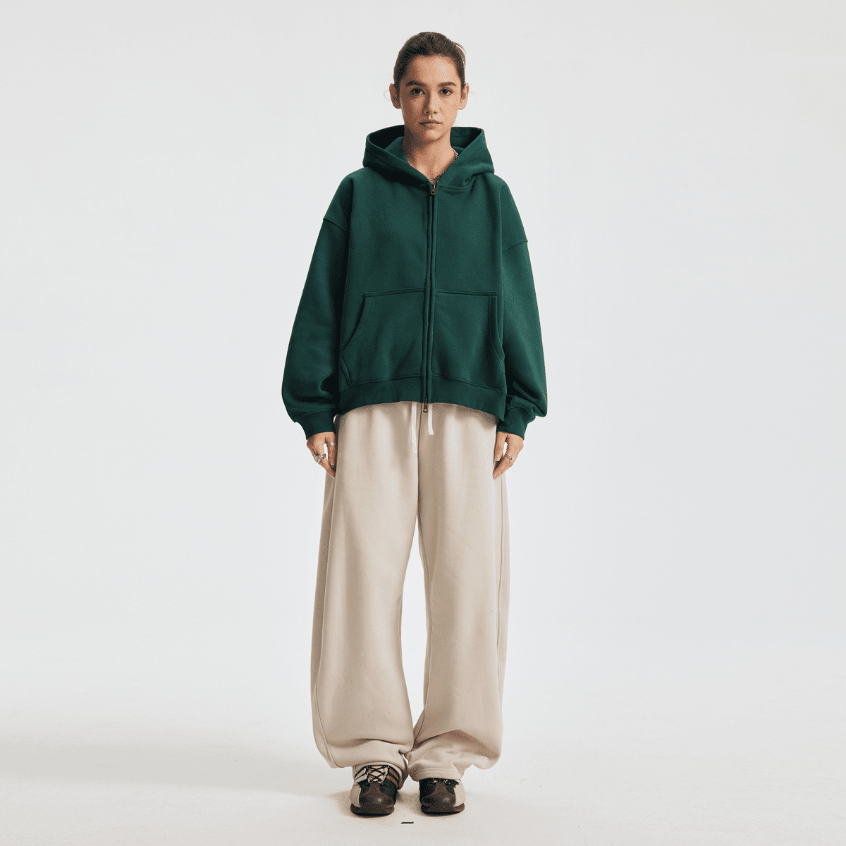 unisex cropped fleece hoodie