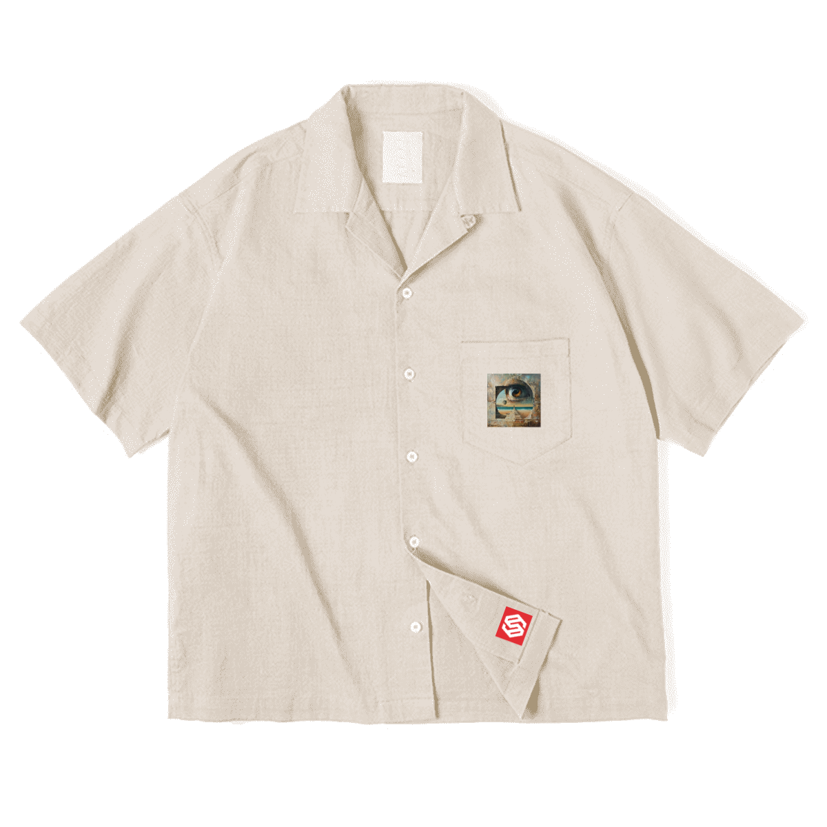 Cuban Collar Short-sleeve Shirt