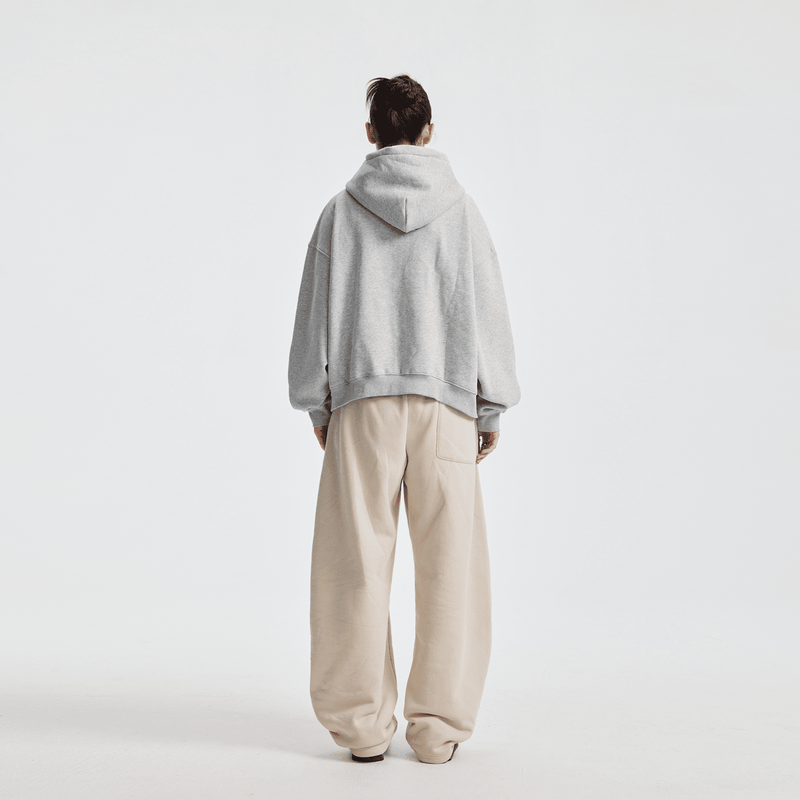 unisex cropped fleece zip-up hoodie