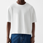 Unisex 100% Combed Cotton Cropped Oversized T-shirt