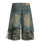 Unisex Camouflage Denim Shorts