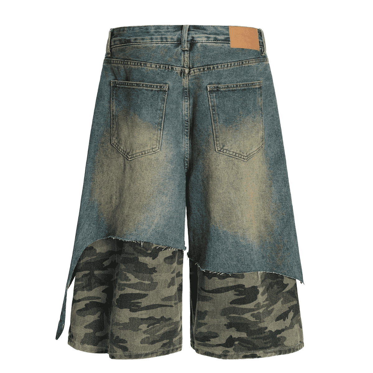 Unisex Camouflage Denim Shorts