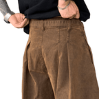 Loose-Fit Brown Washed Curved Denim Jeans for Relaxed Style