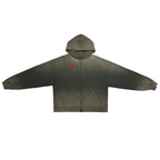Unisex Washed Distressed Dystopian Streetwear Zip-Up Hoodie(420GSM)