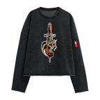 440GSM Unisex Washed Cropped Sweatshirt