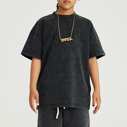 Streetwear Kids Vintage Washed T-Shirt(240GSM)