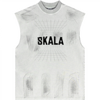 Distressed High Street Round Neck Sleeveless Tank Top (310GSM)