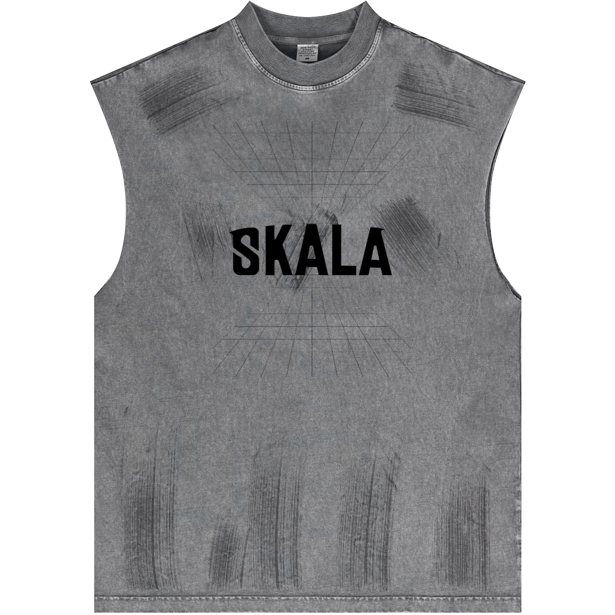 Distressed High Street Round Neck Sleeveless Tank Top (310GSM)