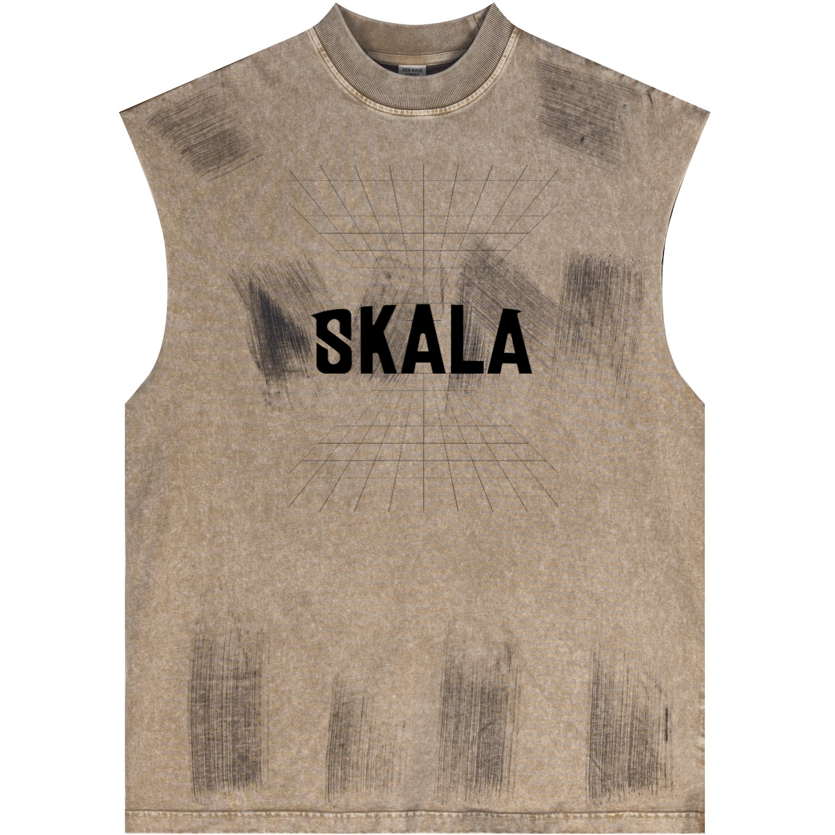 Distressed High Street Round Neck Sleeveless Tank Top (310GSM)