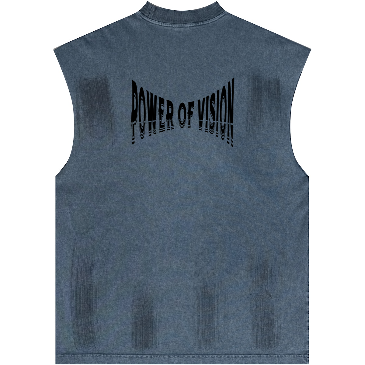 Distressed High Street Round Neck Sleeveless Tank Top (310GSM)