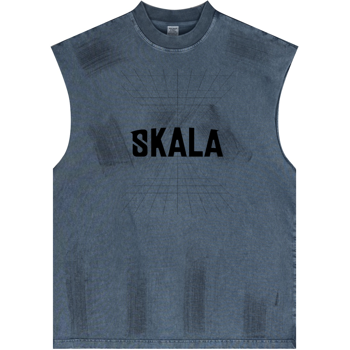 Distressed High Street Round Neck Sleeveless Tank Top (310GSM)