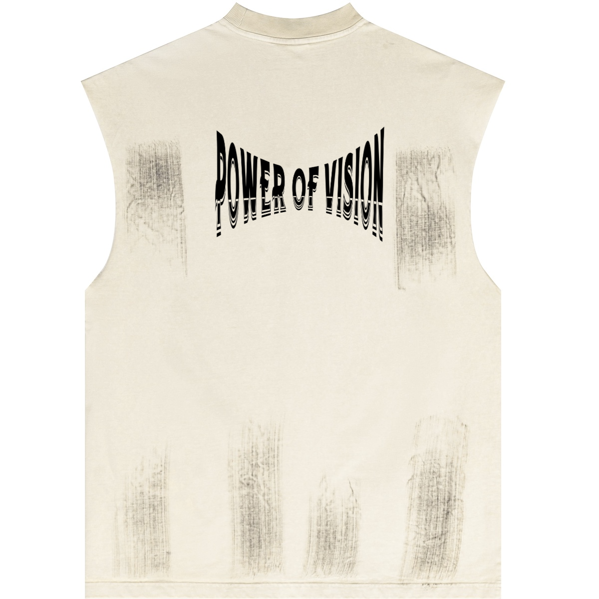 Distressed High Street Round Neck Sleeveless Tank Top (310GSM)