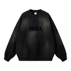 Round Neck Washed Distressed Ombre Heavyweight Sweatshirt (440GSM)