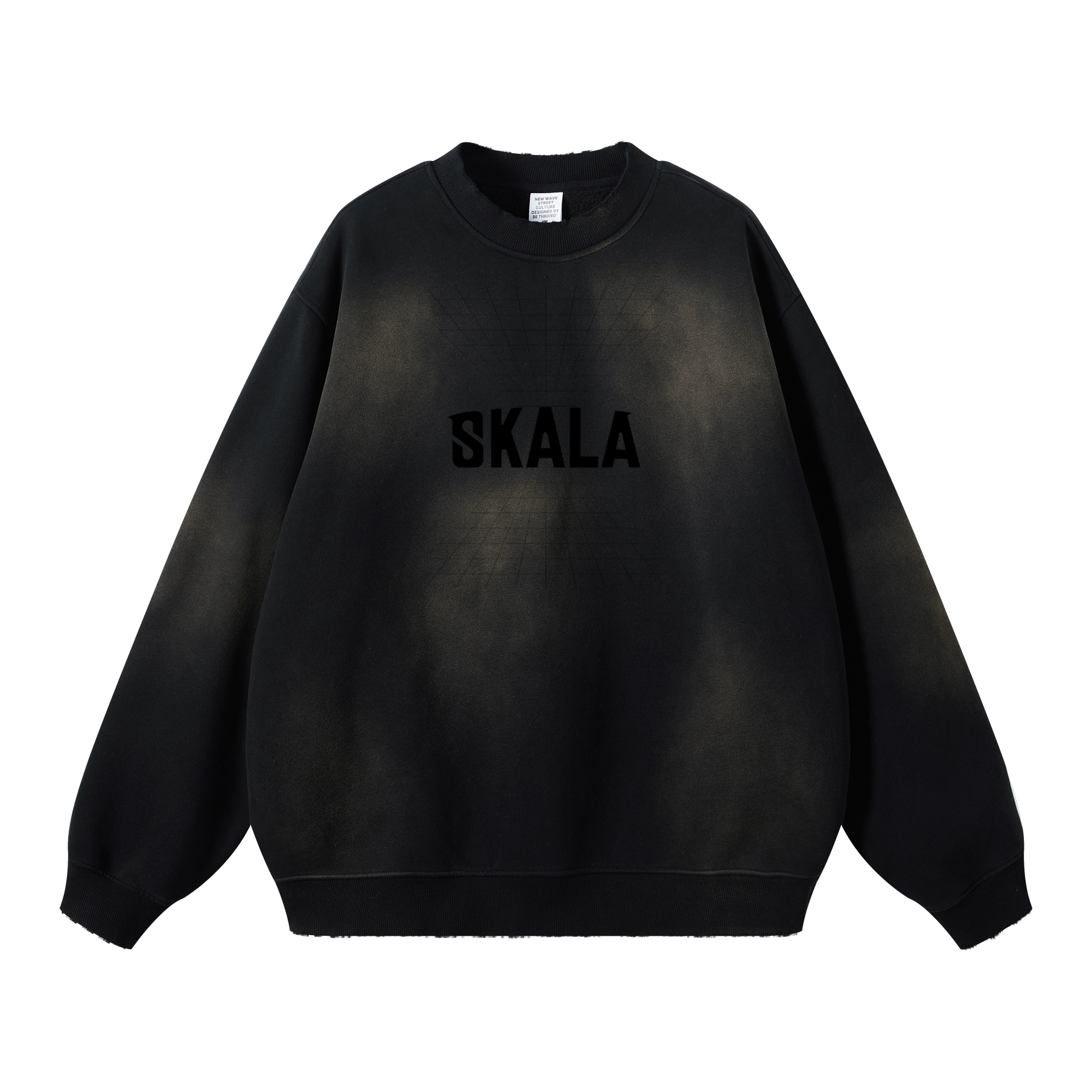 Round Neck Washed Distressed Ombre Heavyweight Sweatshirt (440GSM)