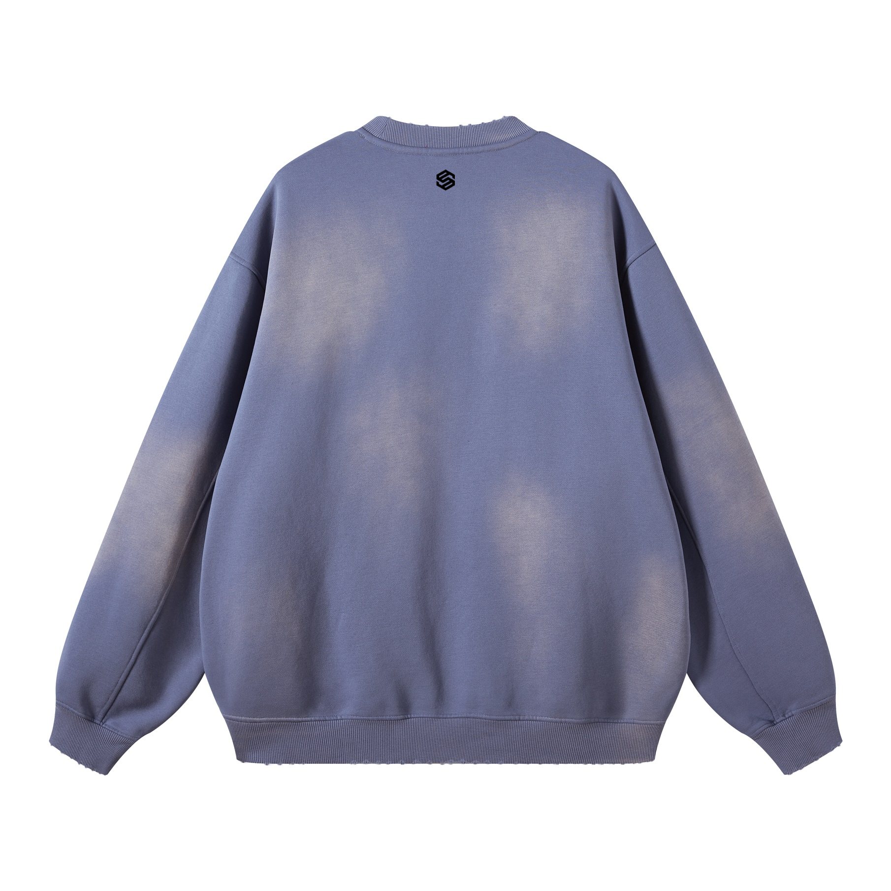 Round Neck Washed Distressed Ombre Heavyweight Sweatshirt (440GSM)