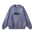 Round Neck Washed Distressed Ombre Heavyweight Sweatshirt (440GSM)