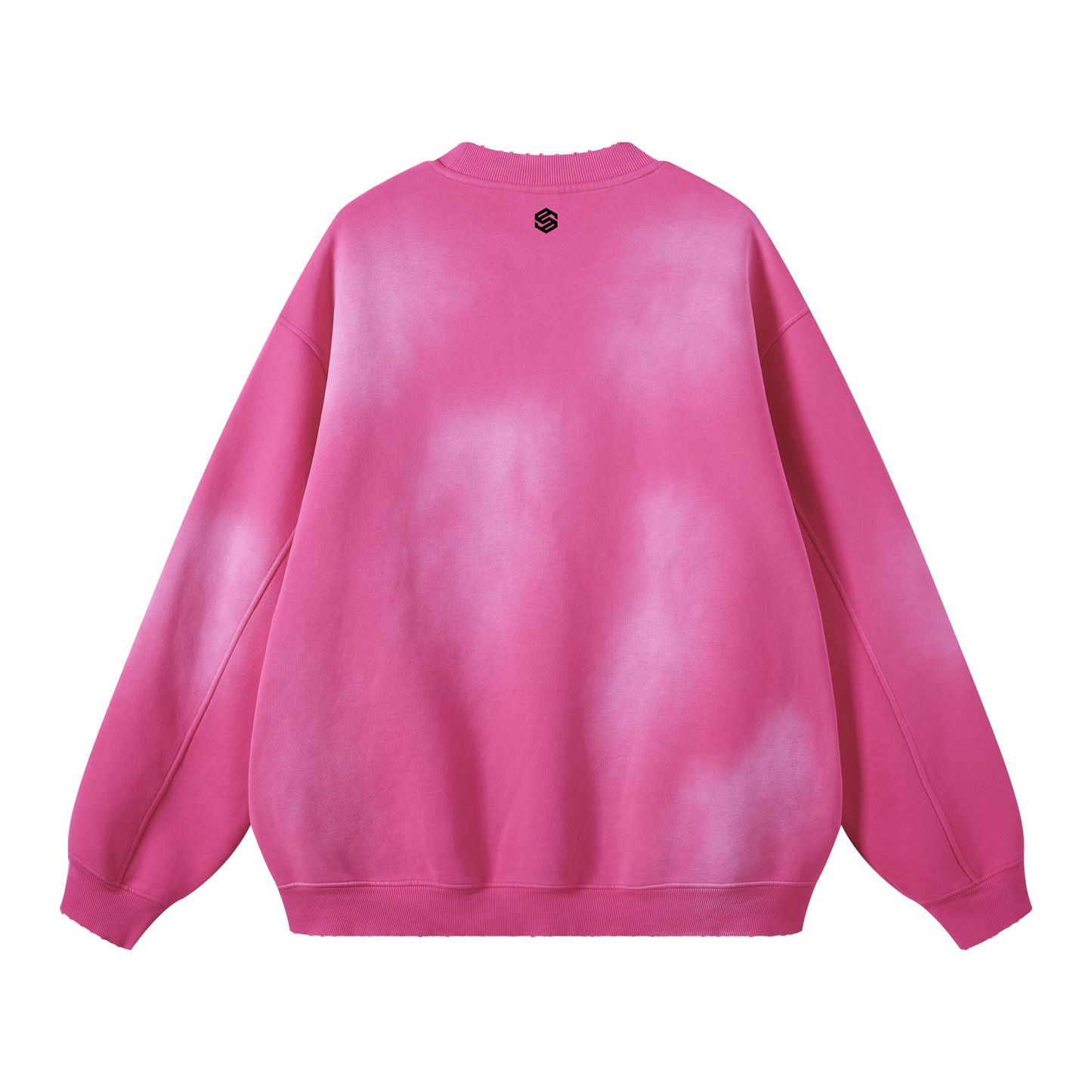 Round Neck Washed Distressed Ombre Heavyweight Sweatshirt (440GSM)