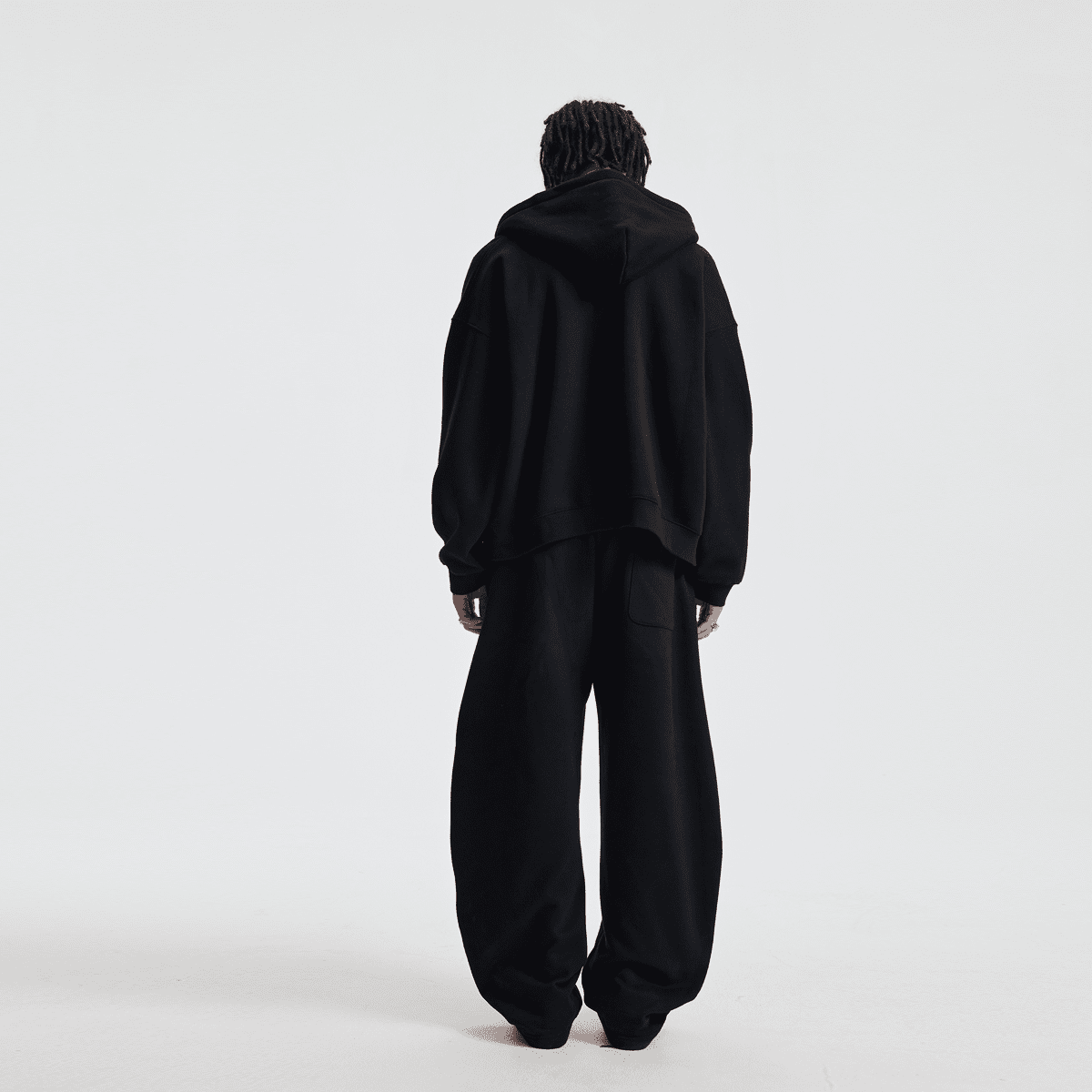 Unisex Boxy Cropped Fleece Zip-Up Hoodie