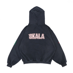 Reverse Pocket Design Distressed Hoodie(440GSM)