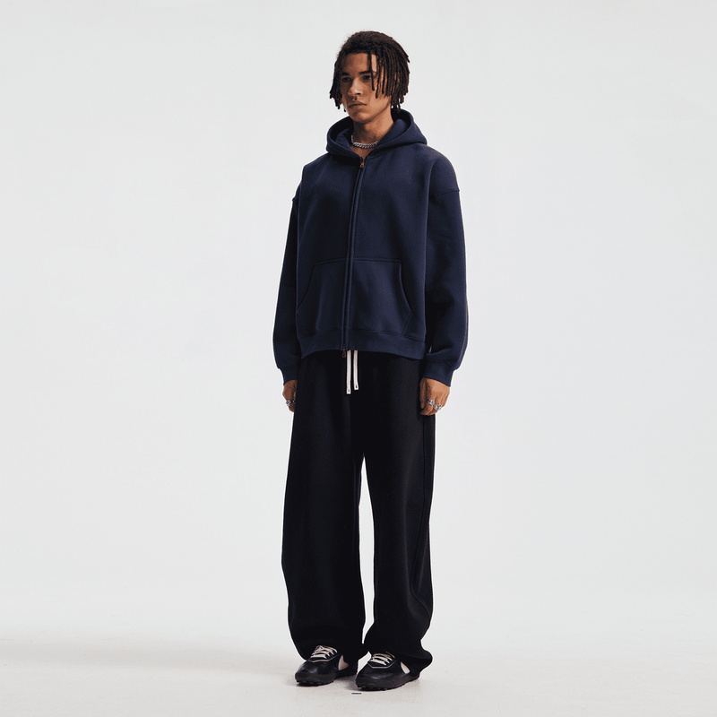 unisex cropped fleece zip-up hoodie