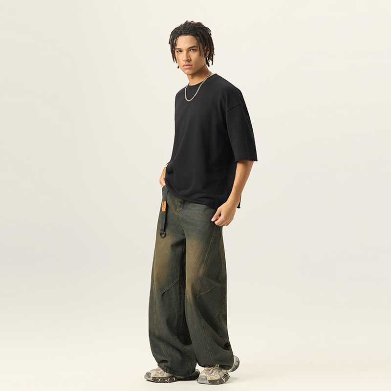 Mens Cropped Terry T-shirt