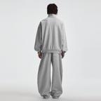 Unisex Brushed Stand-collar Zip-up Jacket