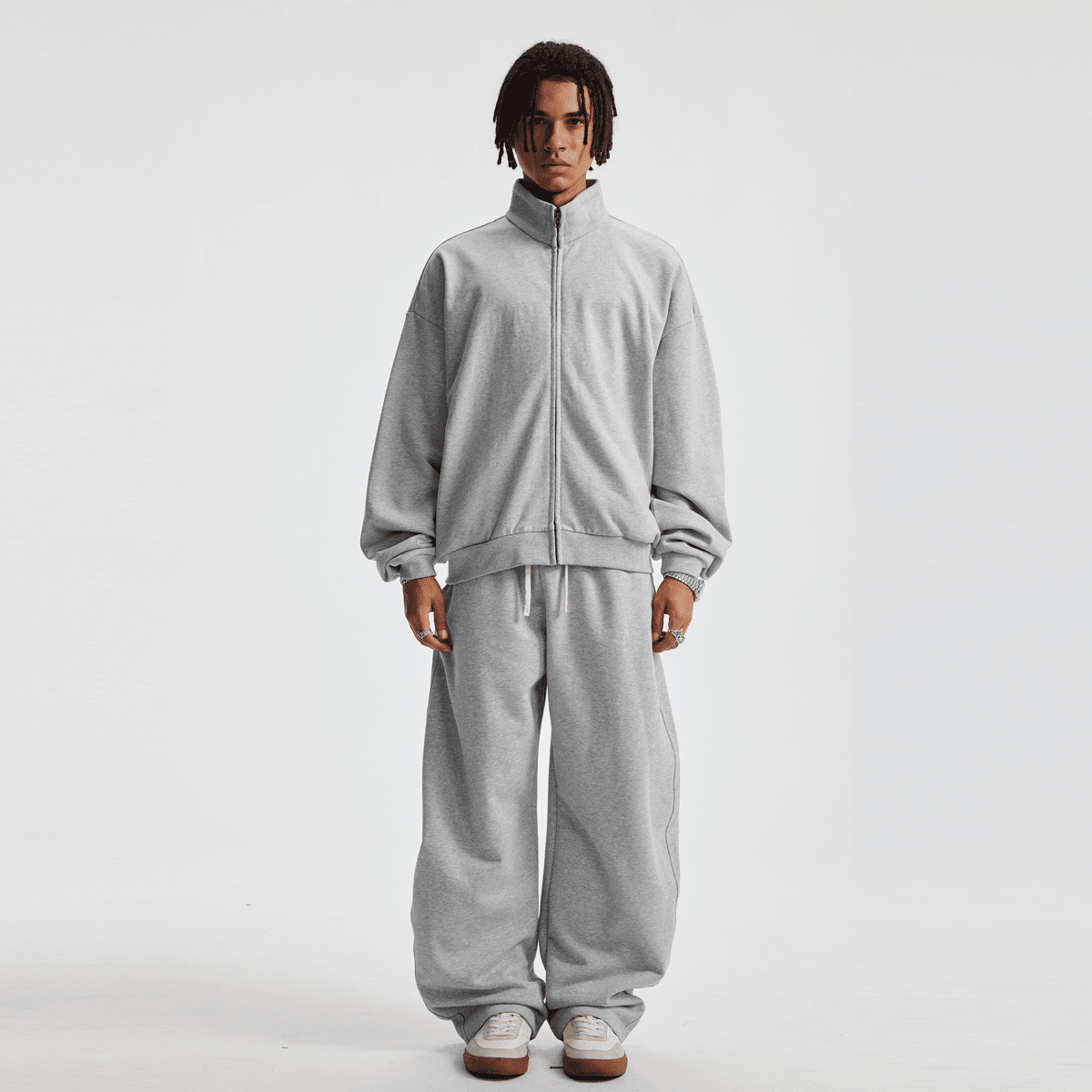 Unisex Brushed Stand-collar Zip-up Jacket（410GSM）