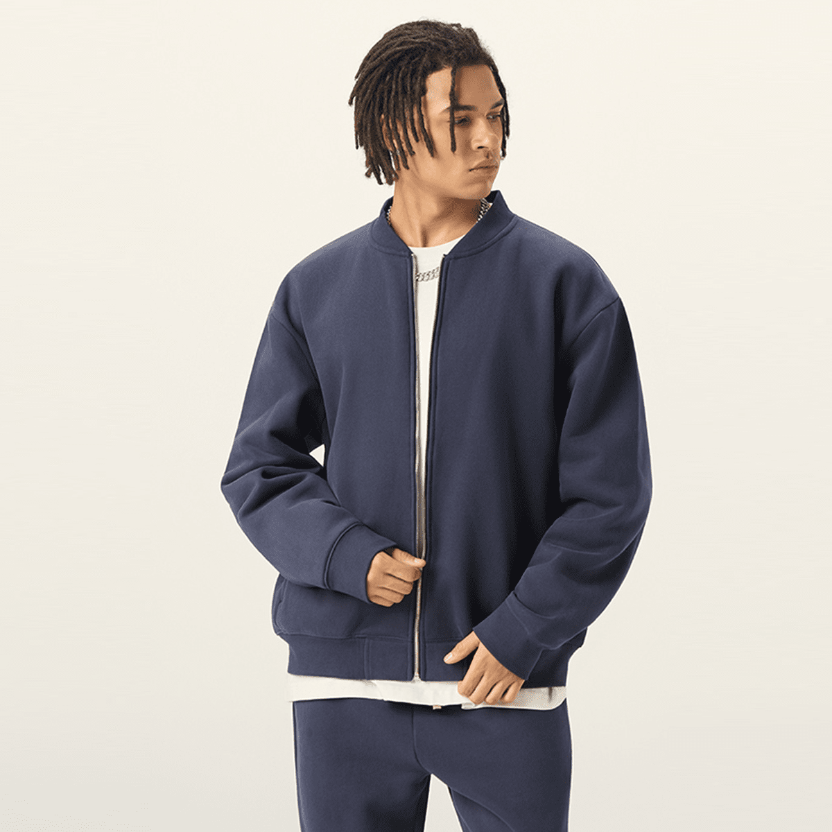 Unisex Fleece Zip-Up Baseball Jacket