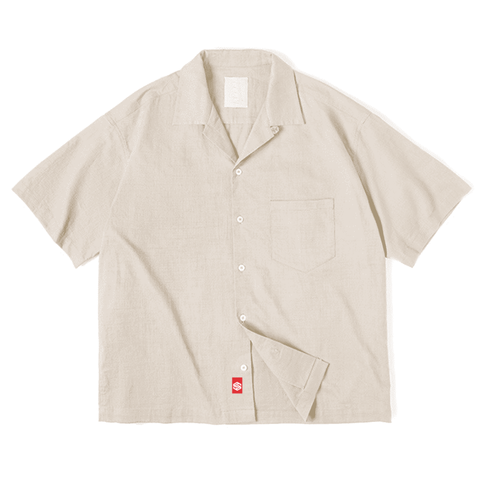 Cuban Collar Short-sleeve Shirt