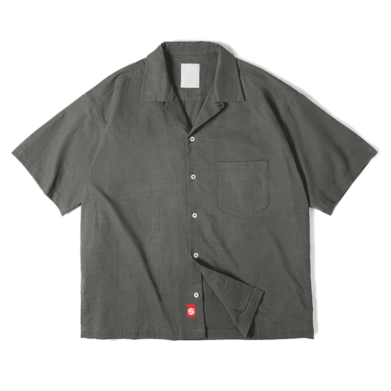 Cuban Collar Short-sleeve Shirt