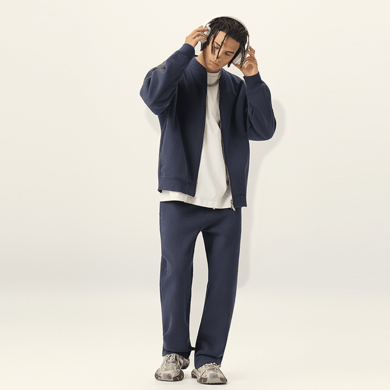 unisex fleece zip-up baseball jacket