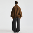 Unisex Brushed Stand-collar Zip-up Jacket