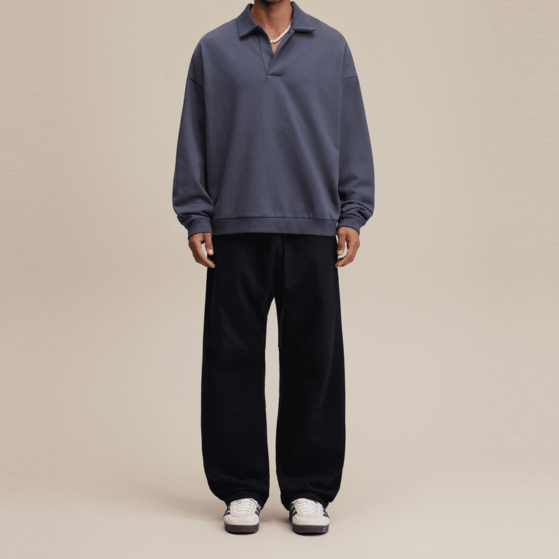 Men’s Half-Placket Polo Collar Sweatshirt