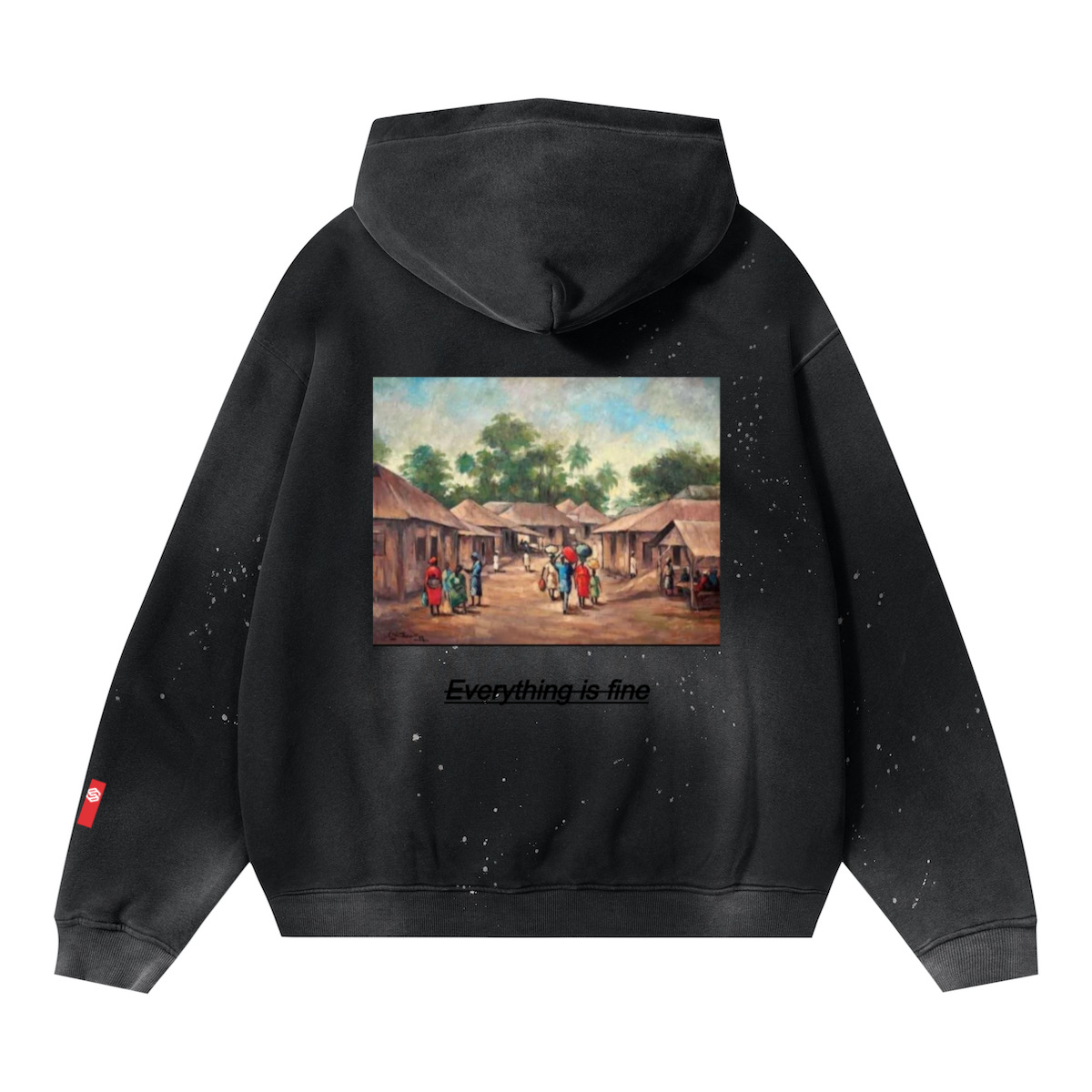 Vintage Wash Frayed Fleece Hoodie(360GSM)